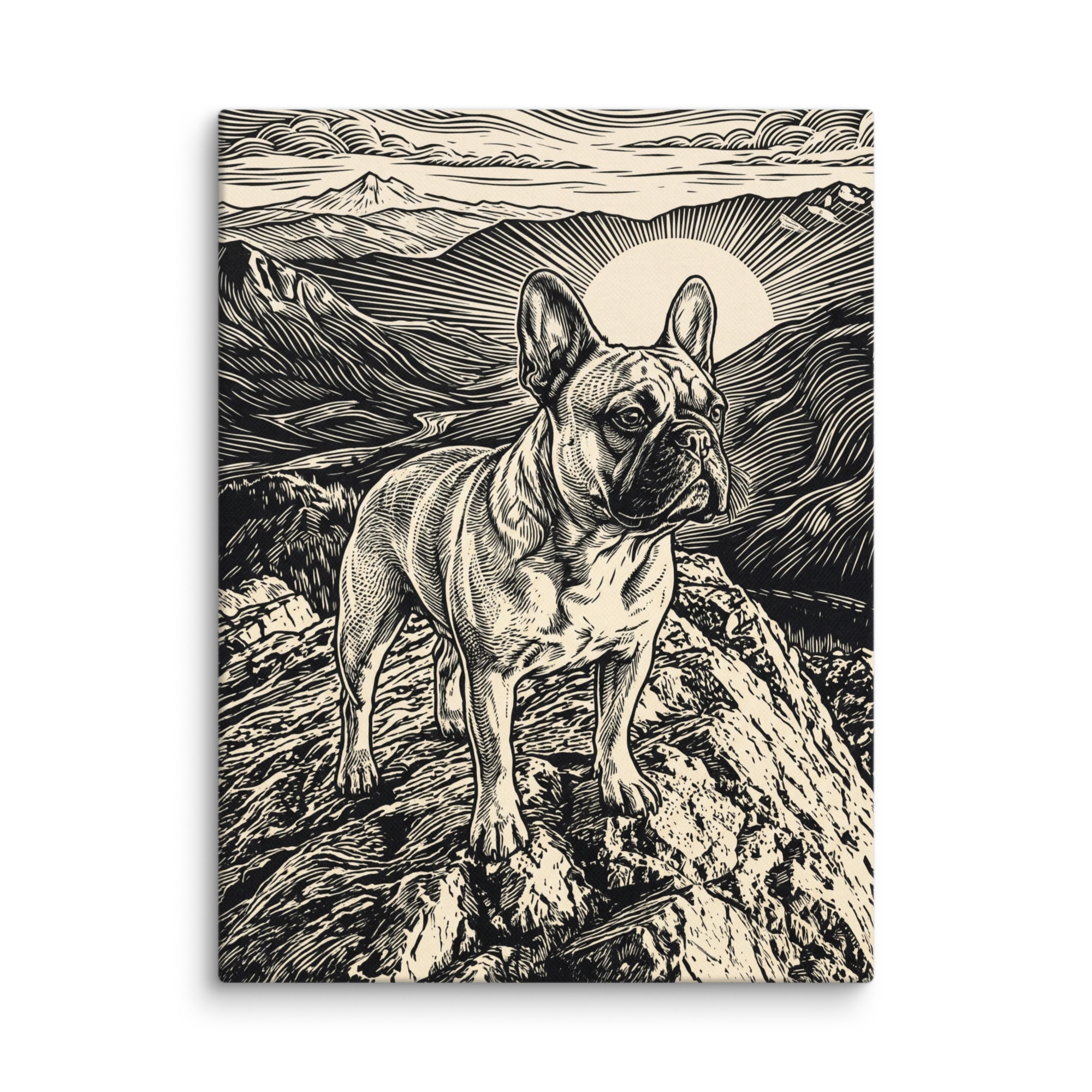 Pet Portrait — Folk Linocut