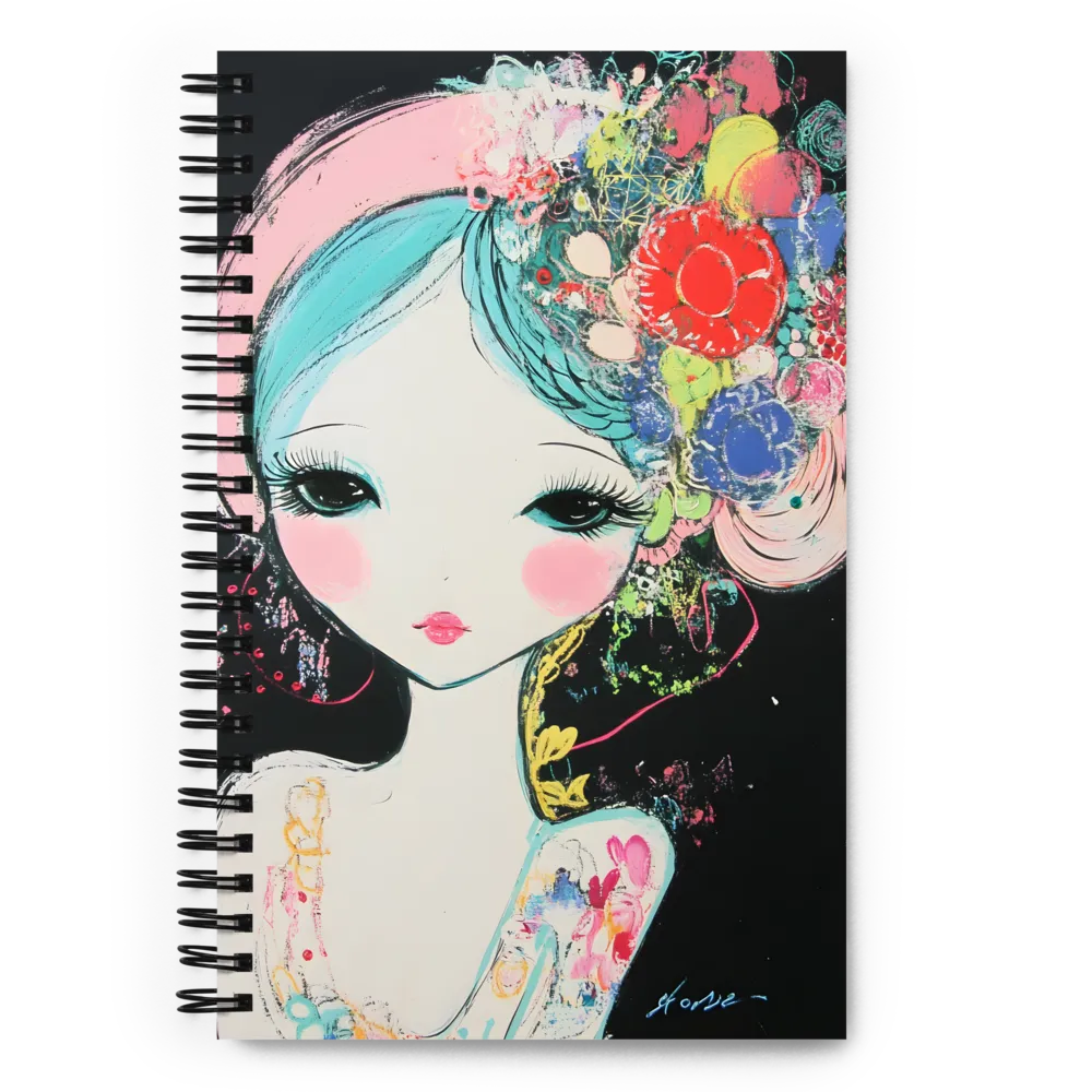 Floral Dreamer Portrait 
 Spiral Notebook | 140 pages