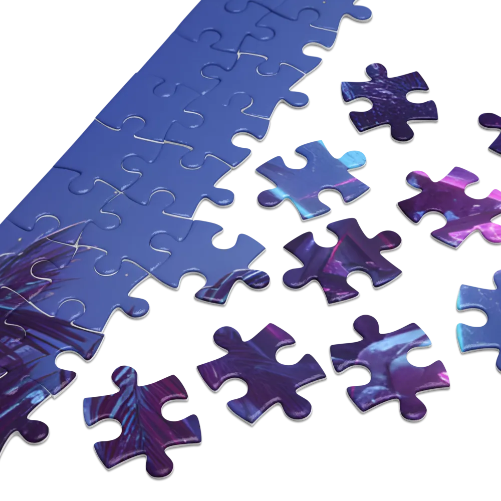 Neon Oasis Cascade | Jigsaw Puzzles