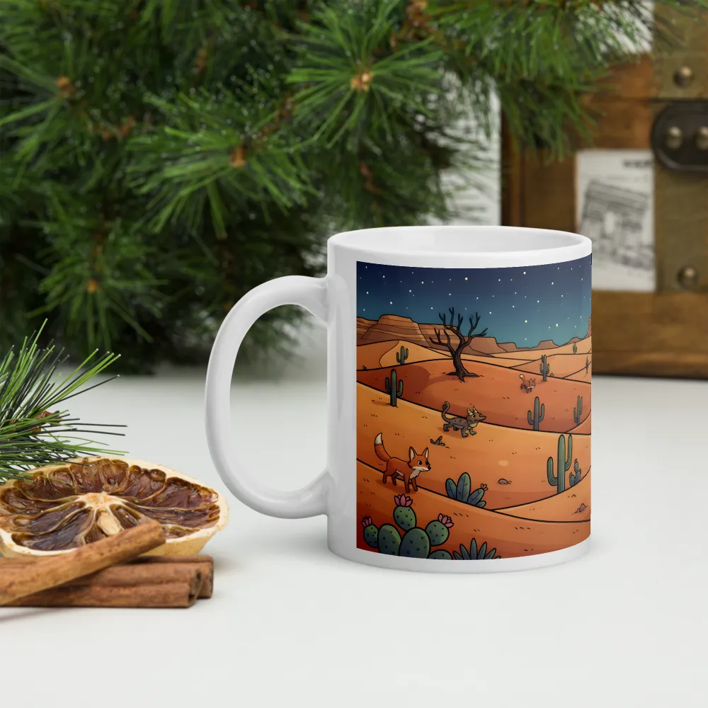 Moonlit Desert Foxes 
 Mug with Red inside | 15 oz