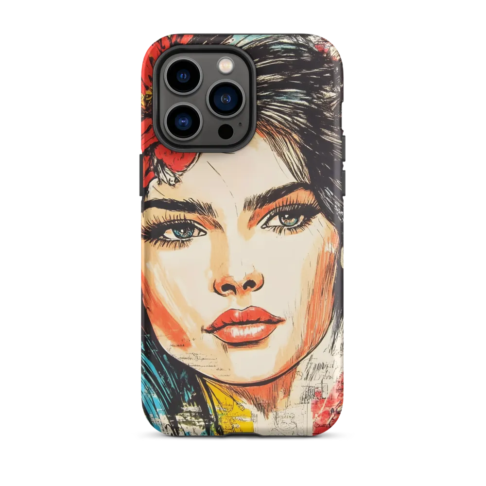 Portrait of a Woman with Flower | Phone Case