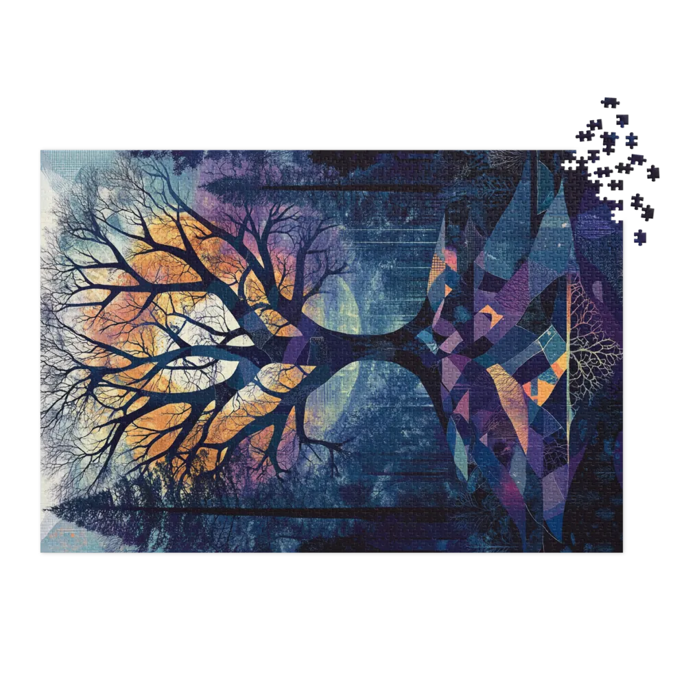 Surreal Digital Tree in Forest