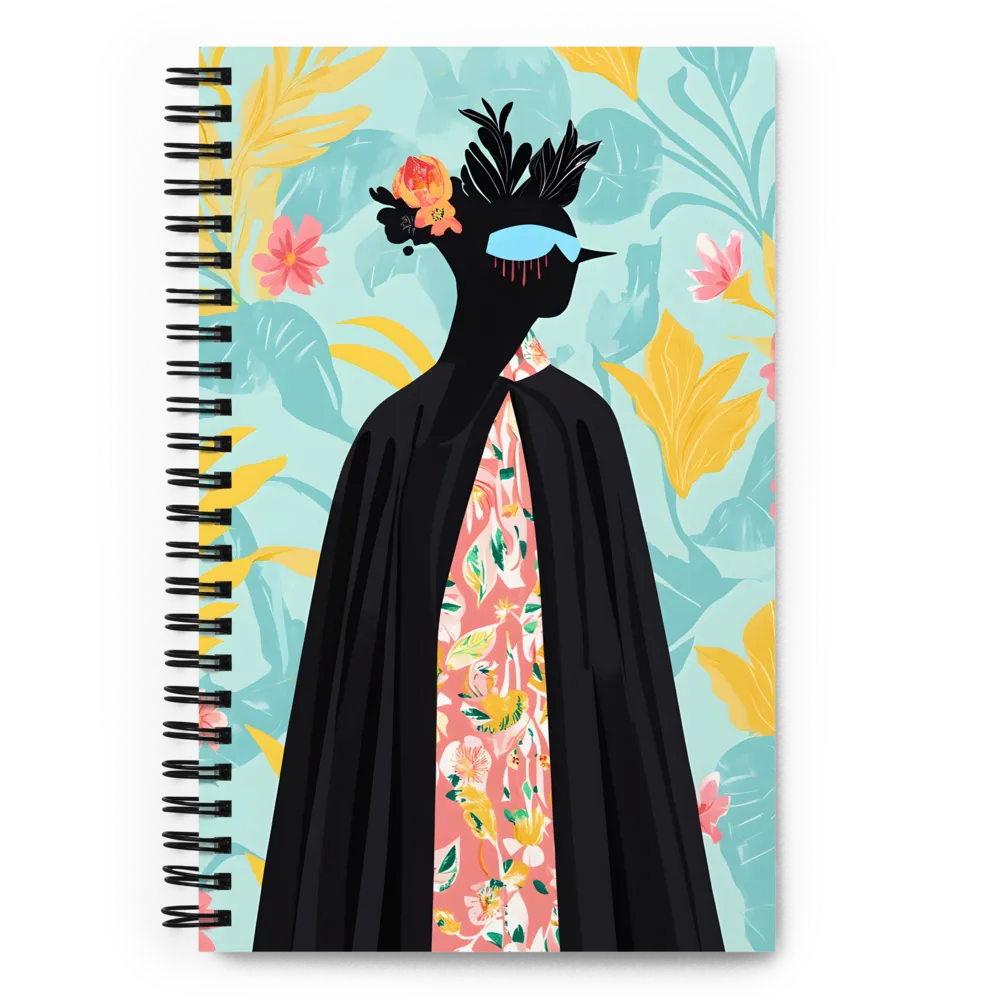 Tropical Bloom Silhouette 
 Spiral Notebook | 140 pages