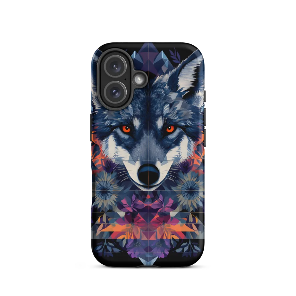 Wolf Illustration with Floral Elements | Phone Case