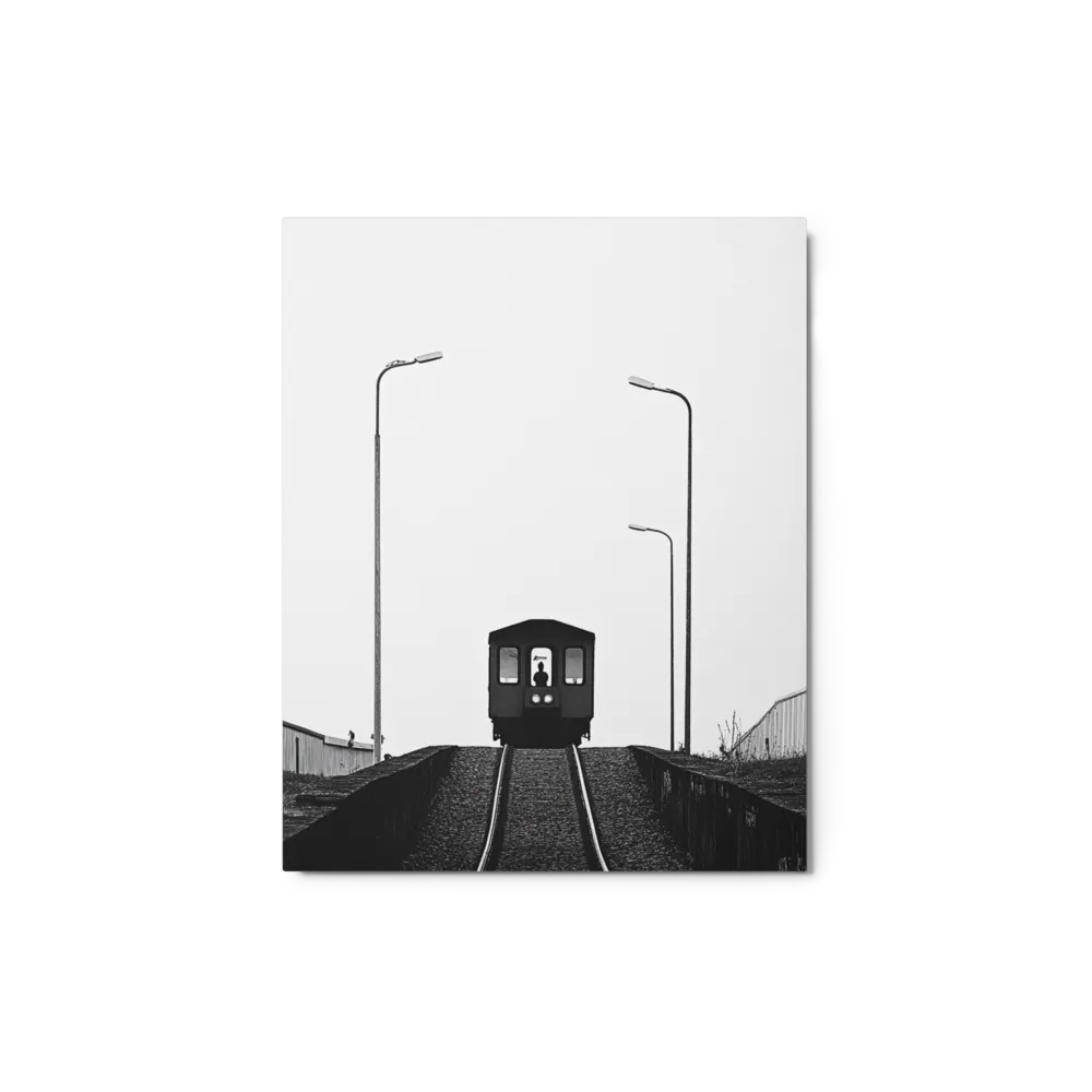 Minimalist Black and White Train Photograph