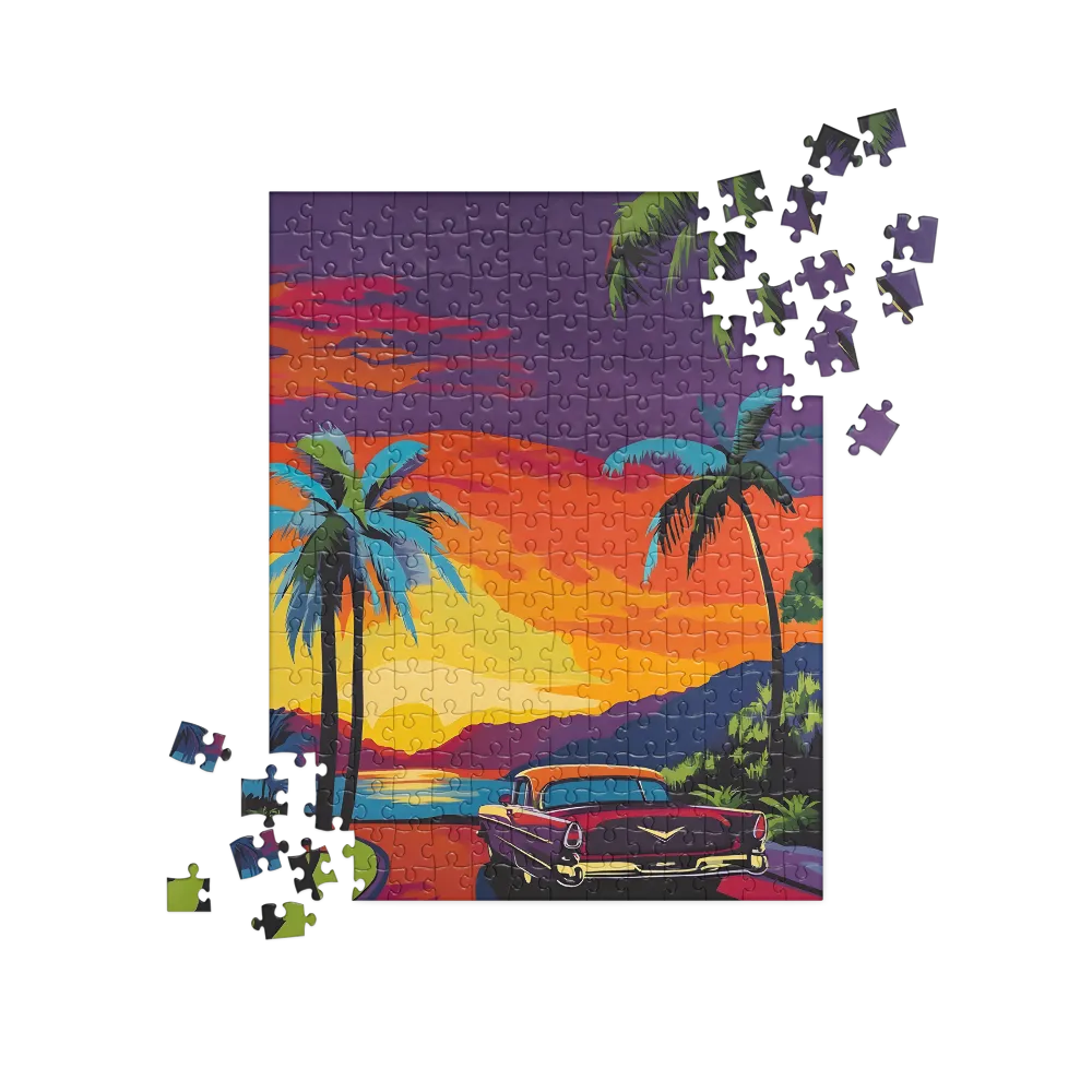 Tropical Sunset Car Ride 
 Jigsaw Puzzle