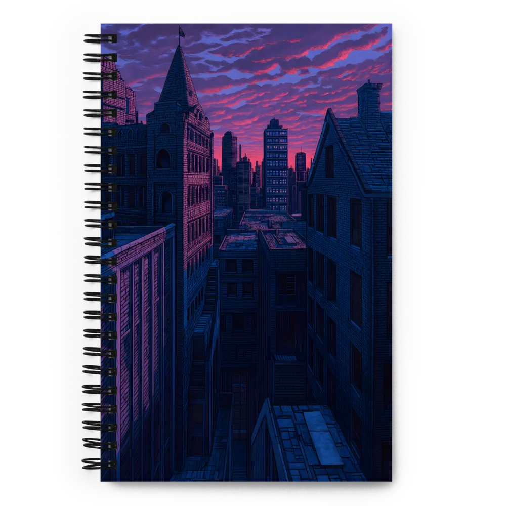 Purple Cityscape Sunset 
 Spiral Notebook | 140 pages
