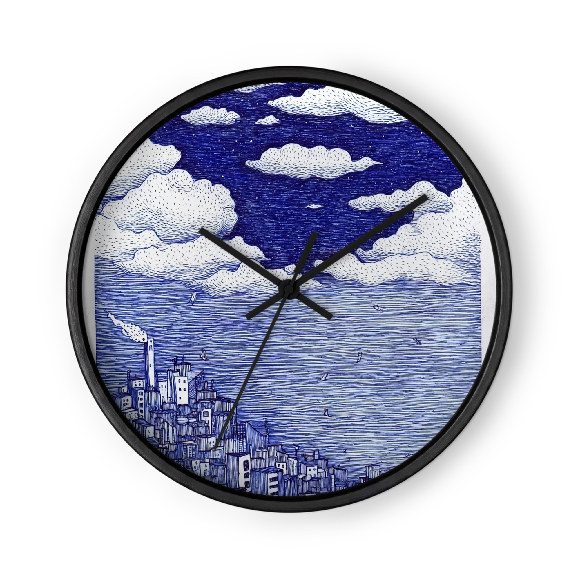 Coastal City Under Starry Sky