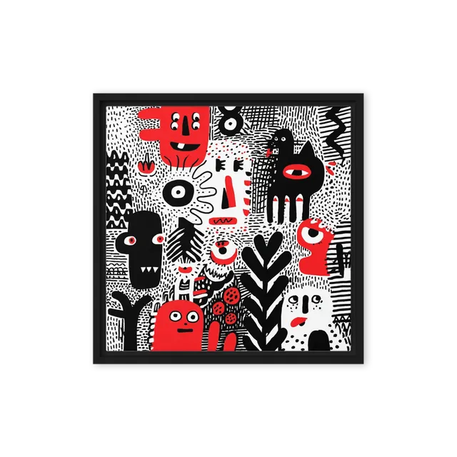 Red Monster Collage | Art Print