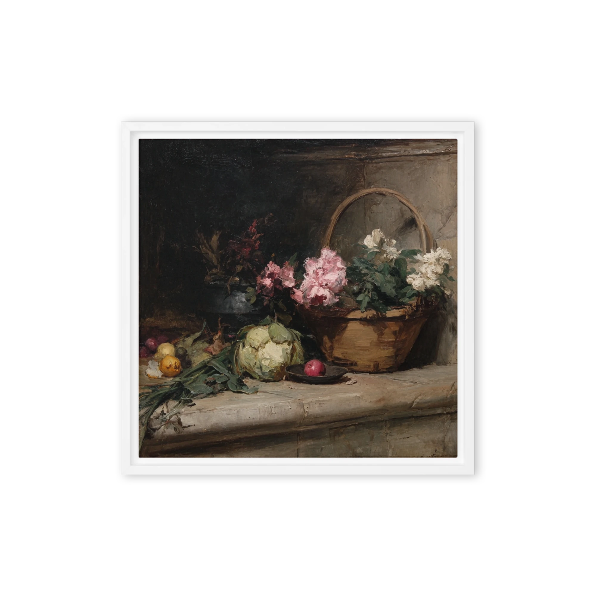 Still Life with Flowers and Cabbage | Art Print