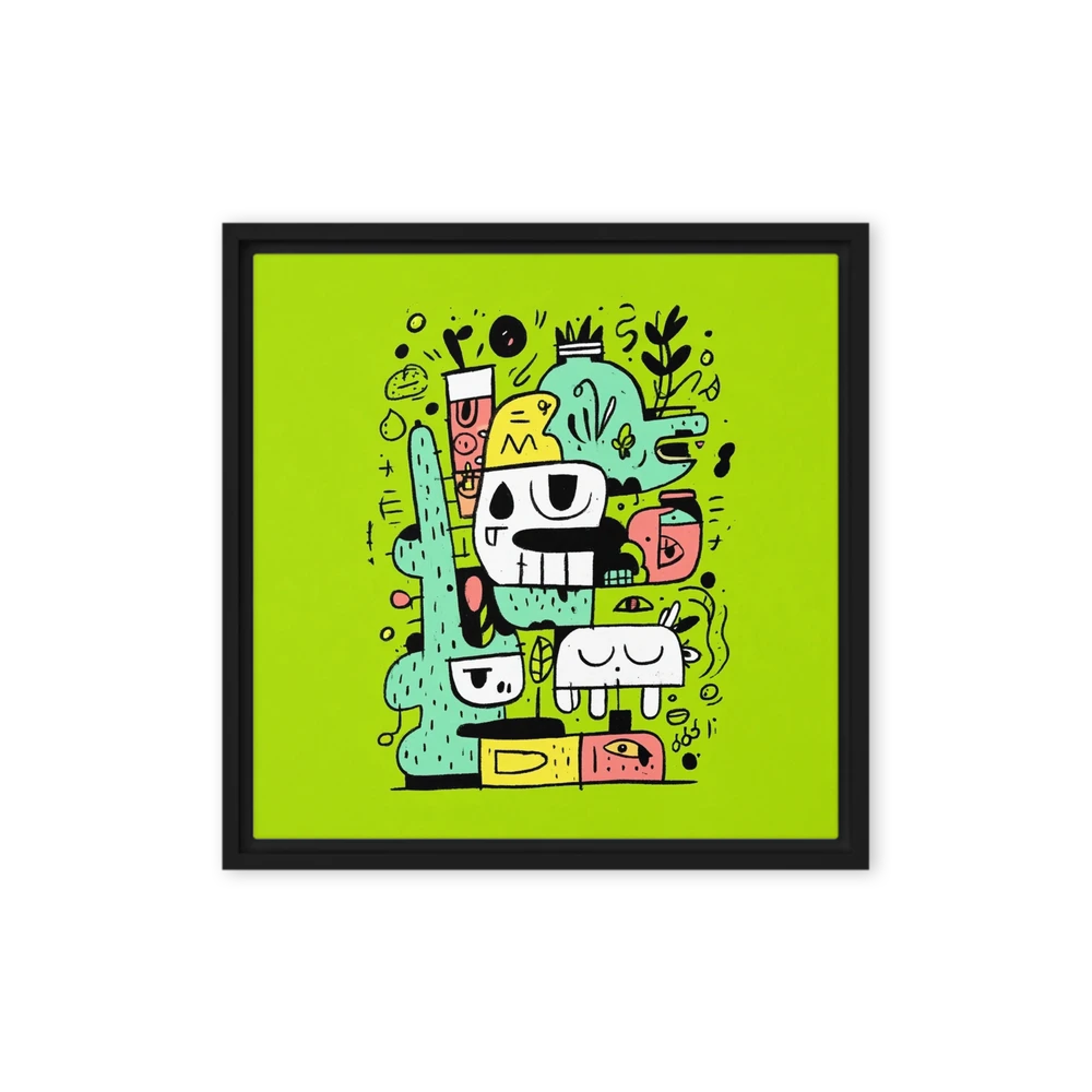 Neon Monster Doodle | Art Print