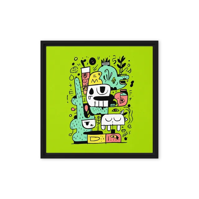 Neon Monster Doodle | Art Print