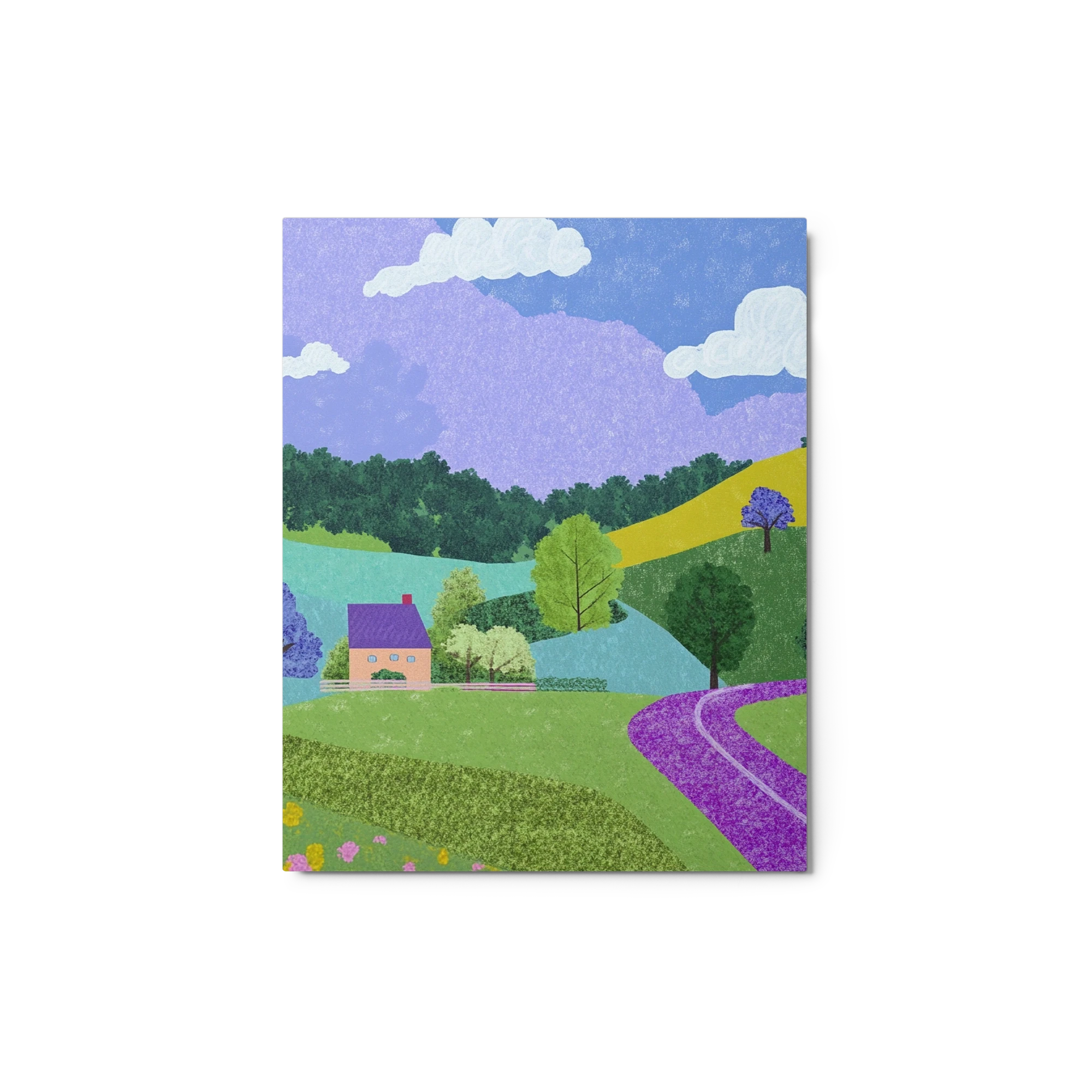 Serene Landscape with House and Trees