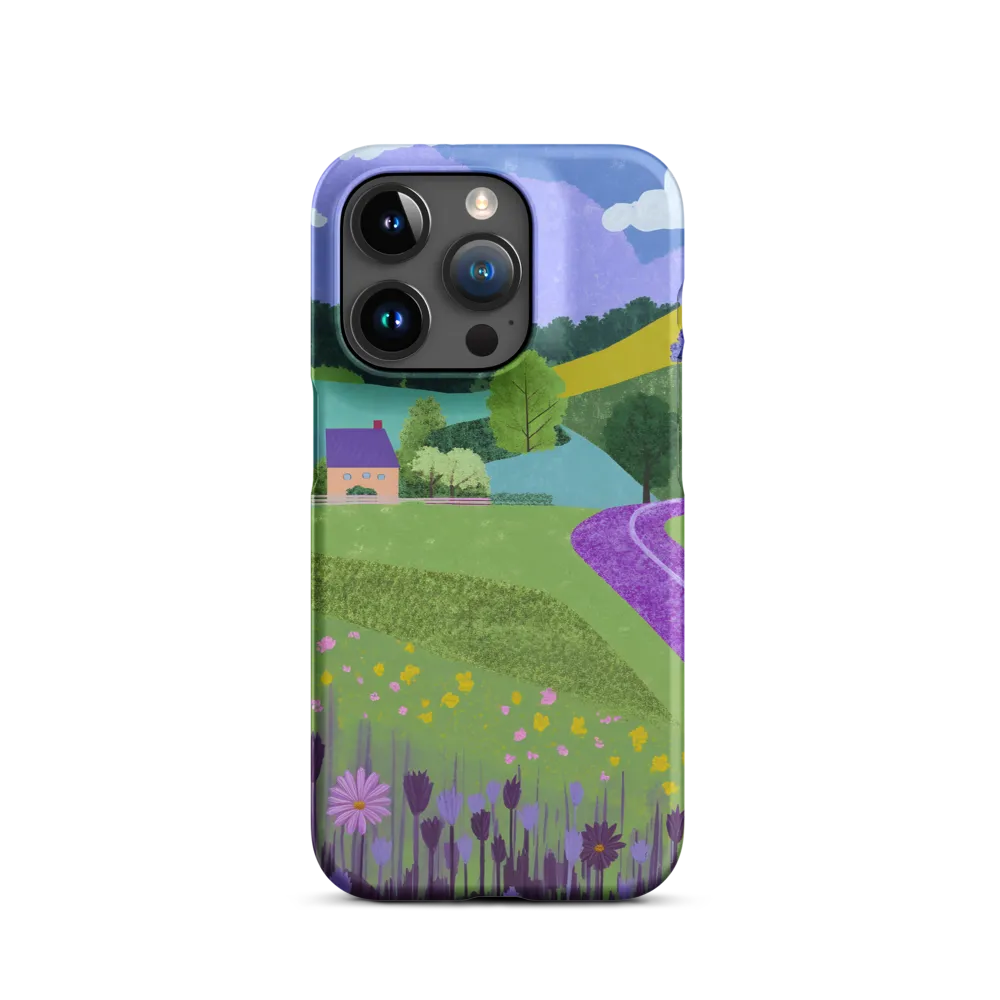 Serene Landscape with House and Trees | Phone Case