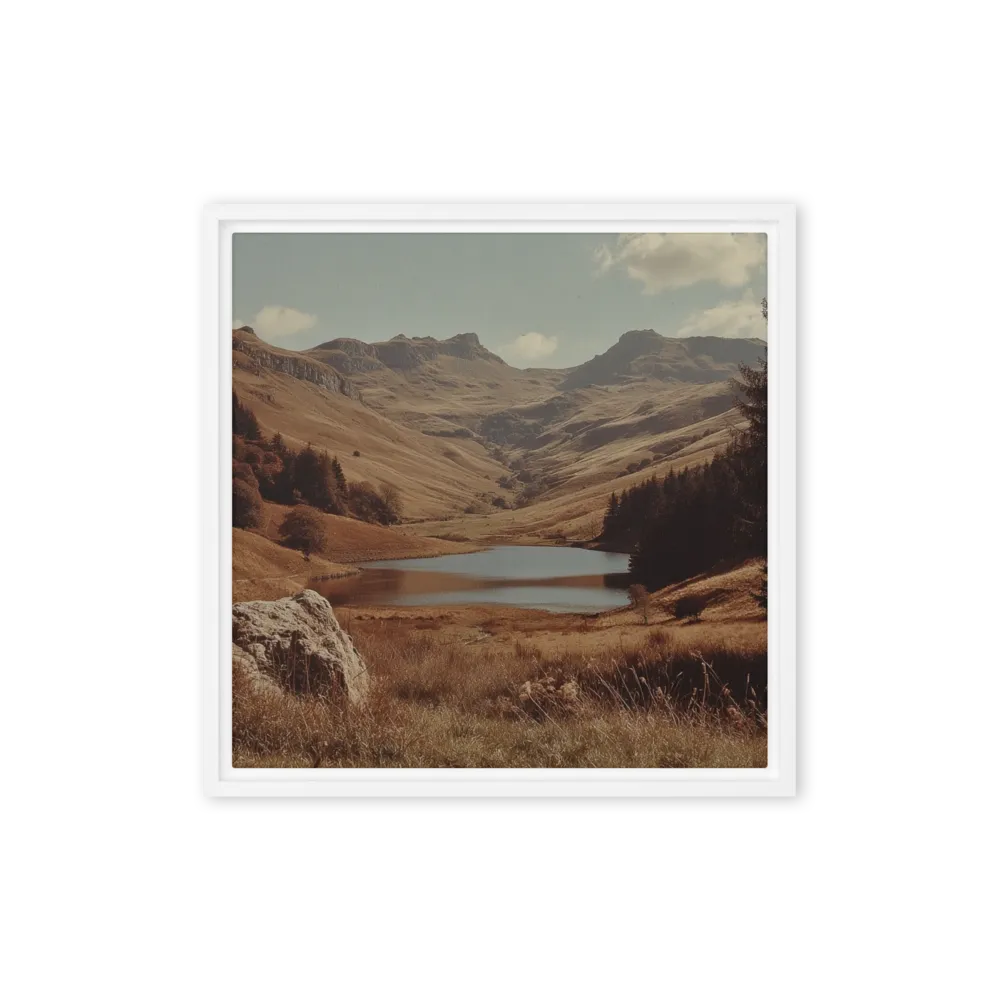 Golden Valley Lake 
 Poster with Red oak Frame | 16″x 16″