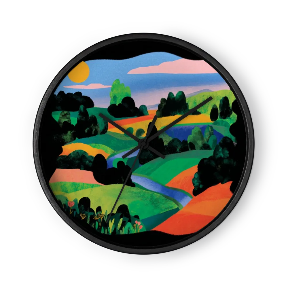 Sunlit Rolling Hills | Wall Clock