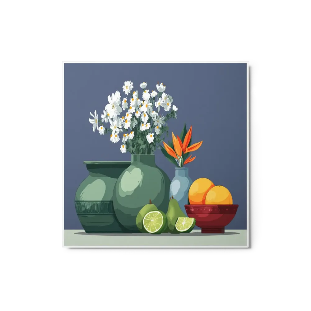 Still Life with Daisies and Citrus | Art Print