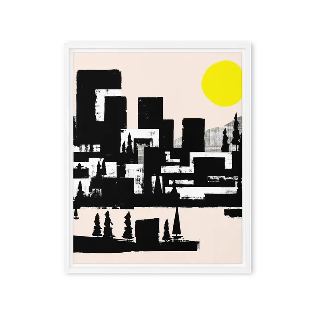 Urban Horizon under Yellow Sun | Art Print