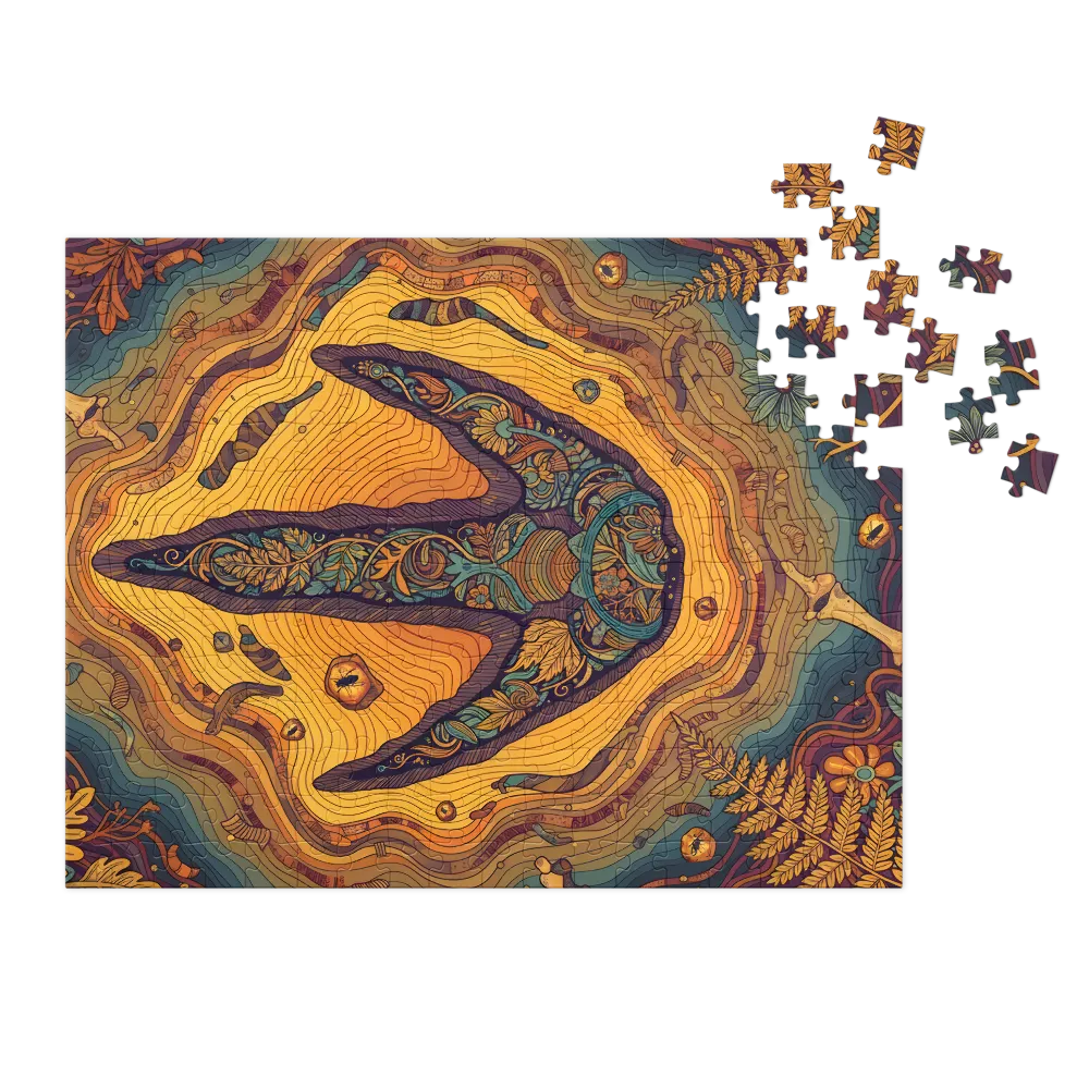 Floral Dinosaur Footprint | Jigsaw Puzzles