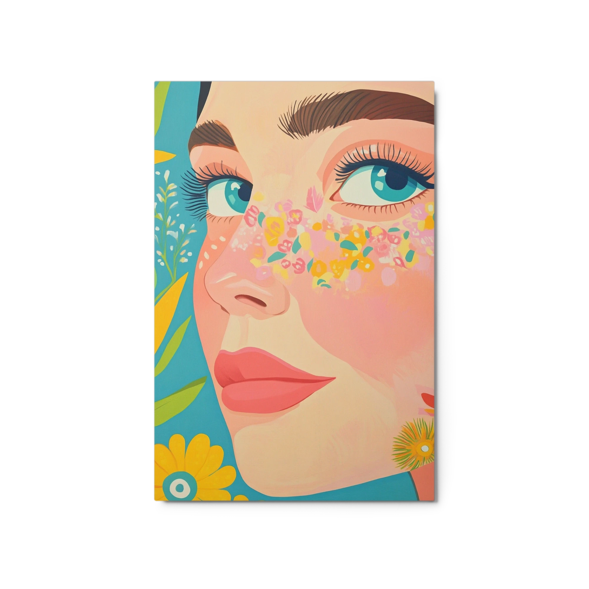 Female Portrait with Floral Patterns