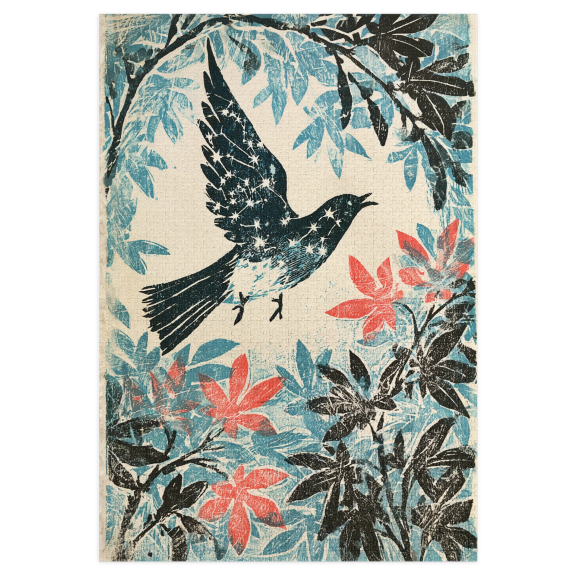 Celestial Bird Linocut | Jigsaw Puzzles