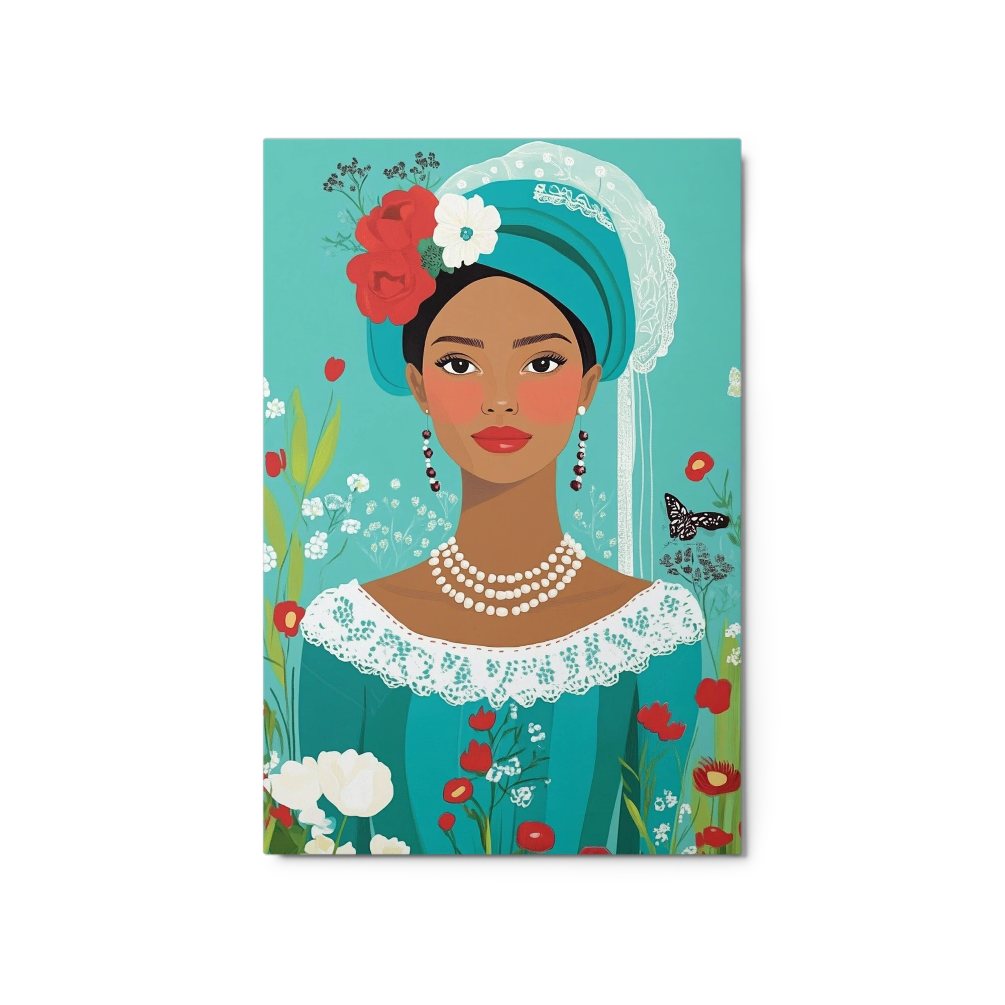 Turquoise Headscarf Woman