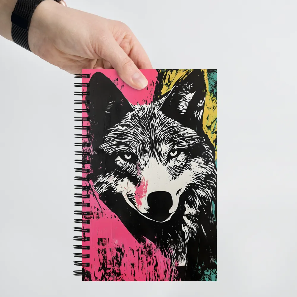 Neon Wolf Portrait 
 Spiral Notebook | 140 pages