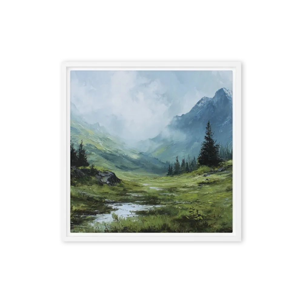 Whispering Highland Valley 
 Canvas with Brown Frame