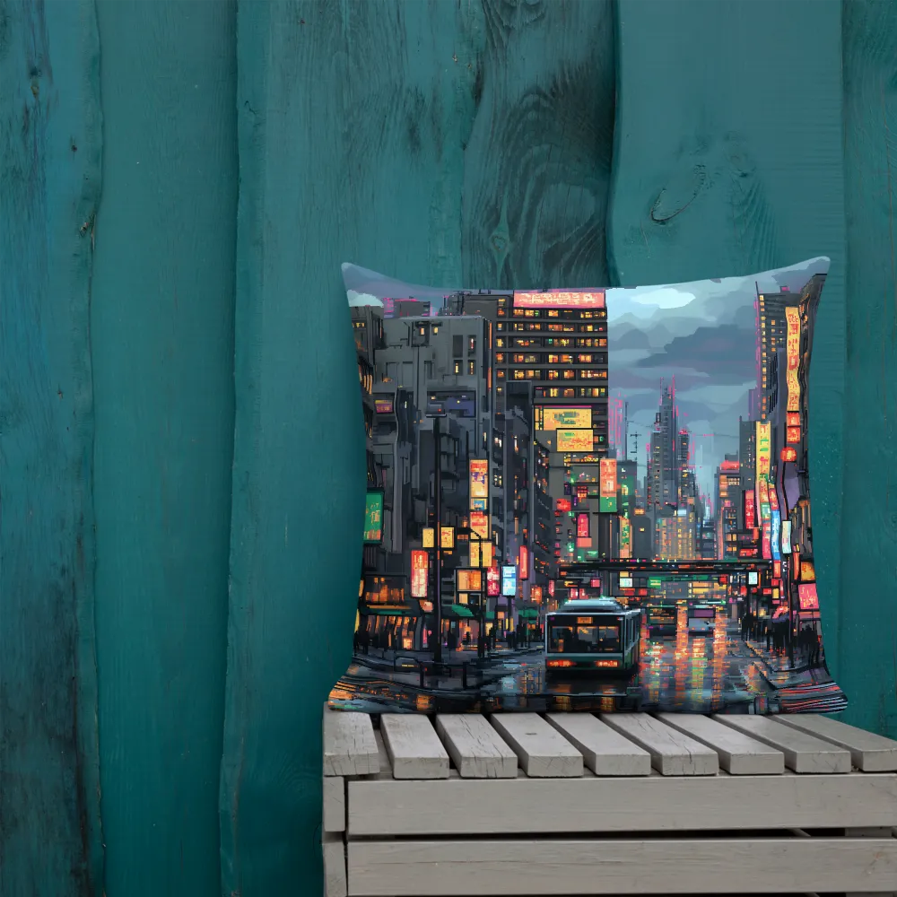 Neon Dreams: A Pixelated Urban Night