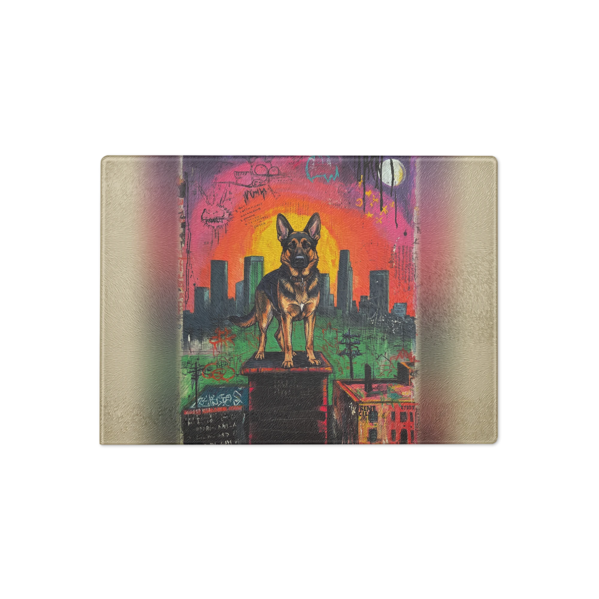 Street Art — Rooftop Guardian — Cutting Board