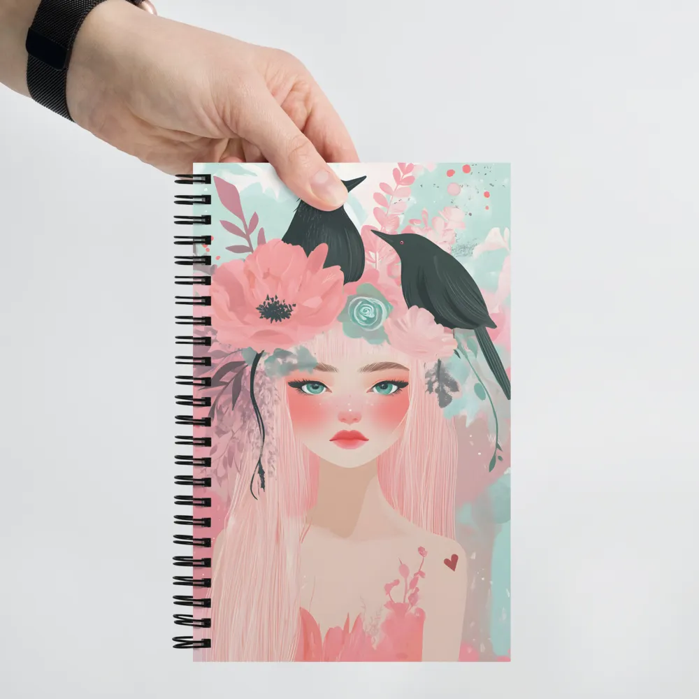 Floral Whimsy Portrait 
 Spiral Notebook | 140 pages