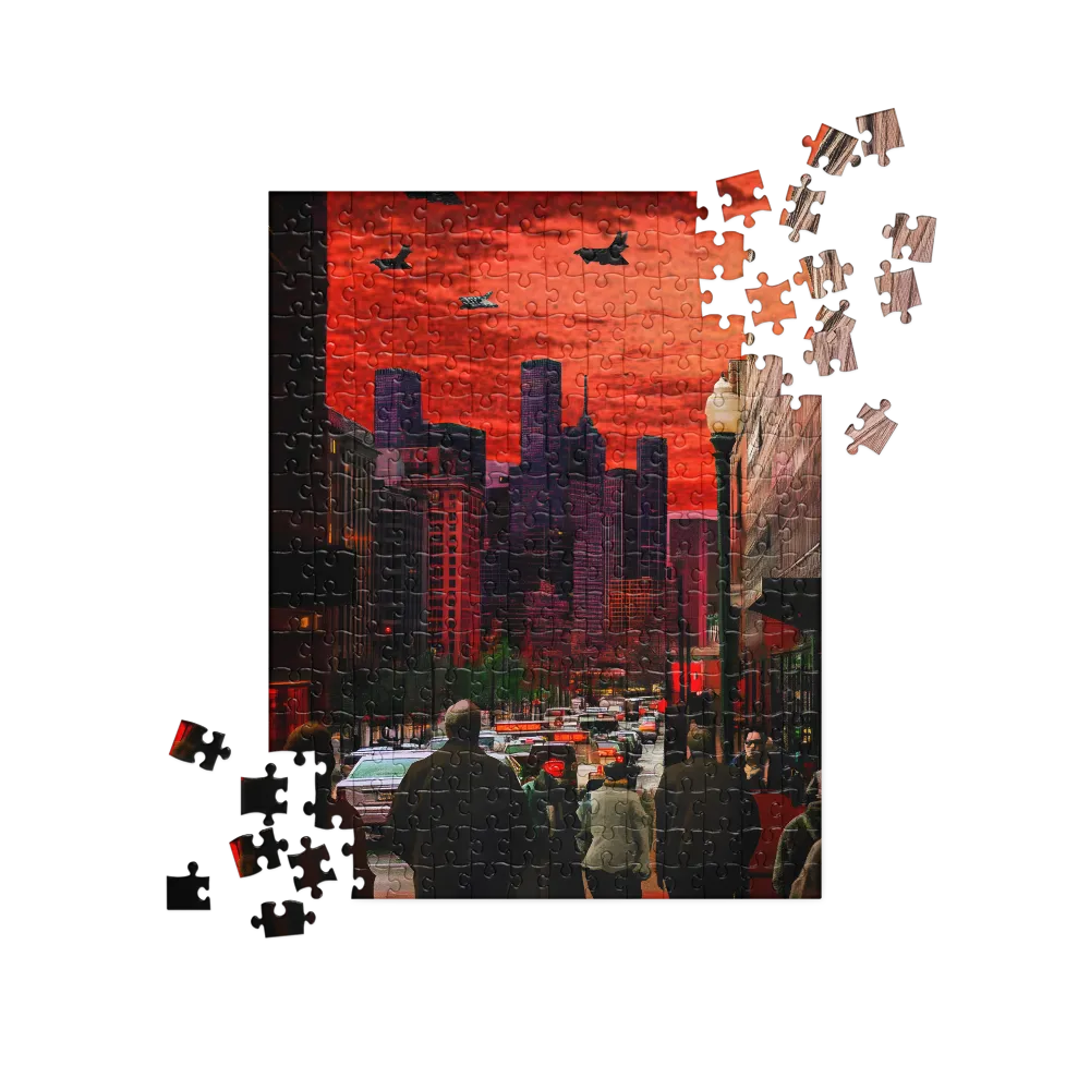 Crimson Apocalypse City 
 Jigsaw Puzzle