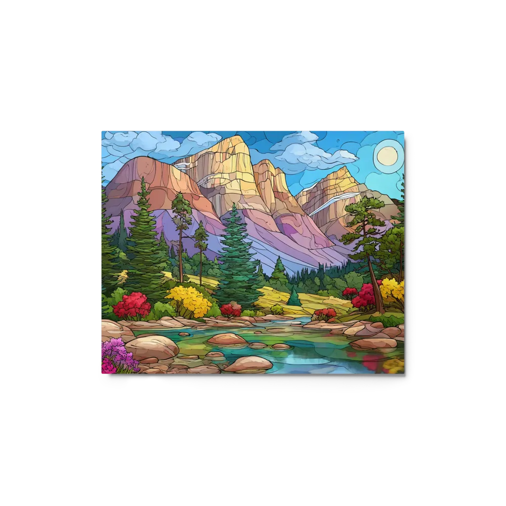 Stained Glass Mountain Valley | Art Print