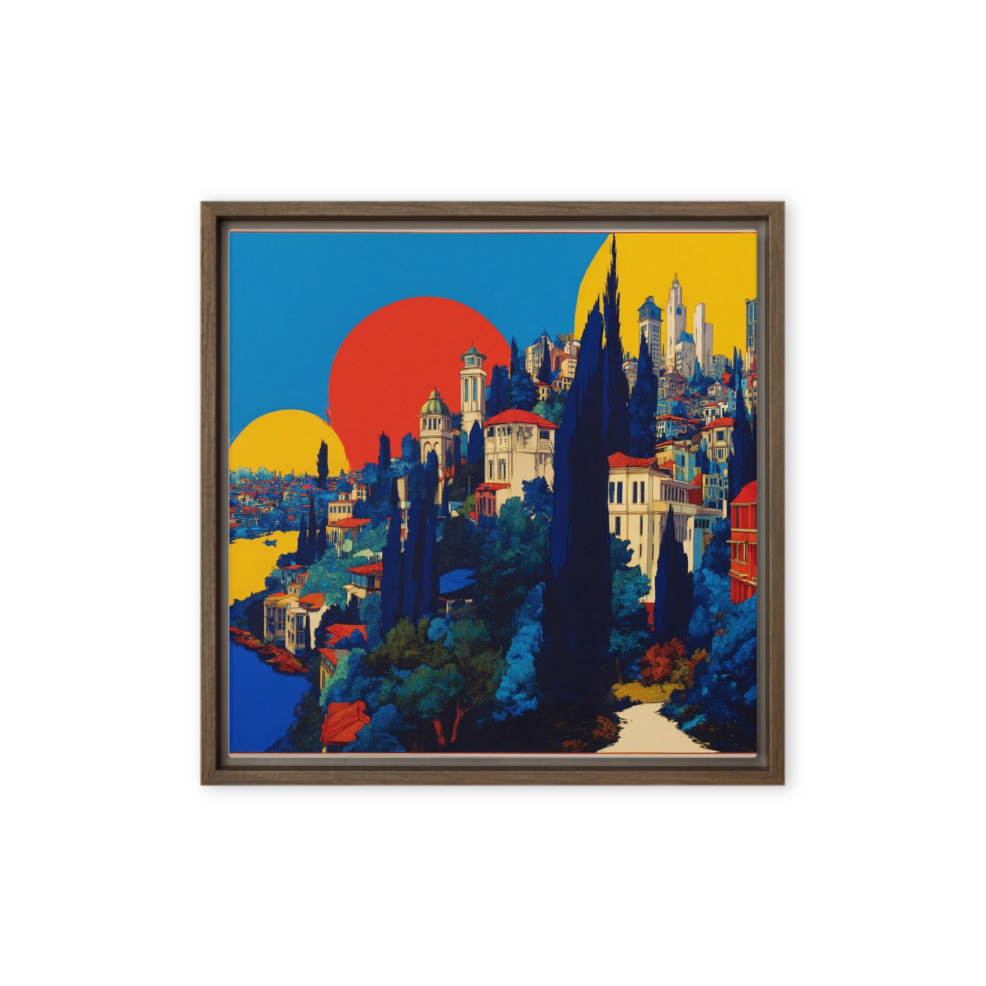 Coastal Sun and Cypress Village | Art Print