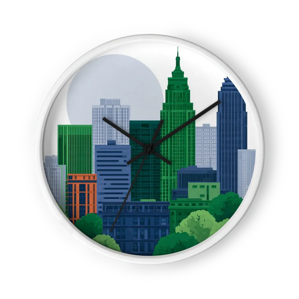 Emerald Skyline | Wall Clock