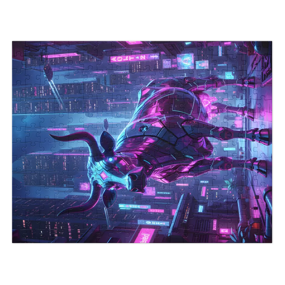 Neon Mech Cow | Jigsaw Puzzles
