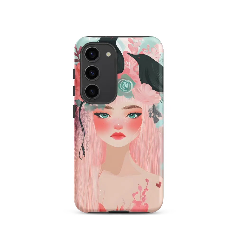 Whimsical Woman with Birds and Flowers | Phone Case