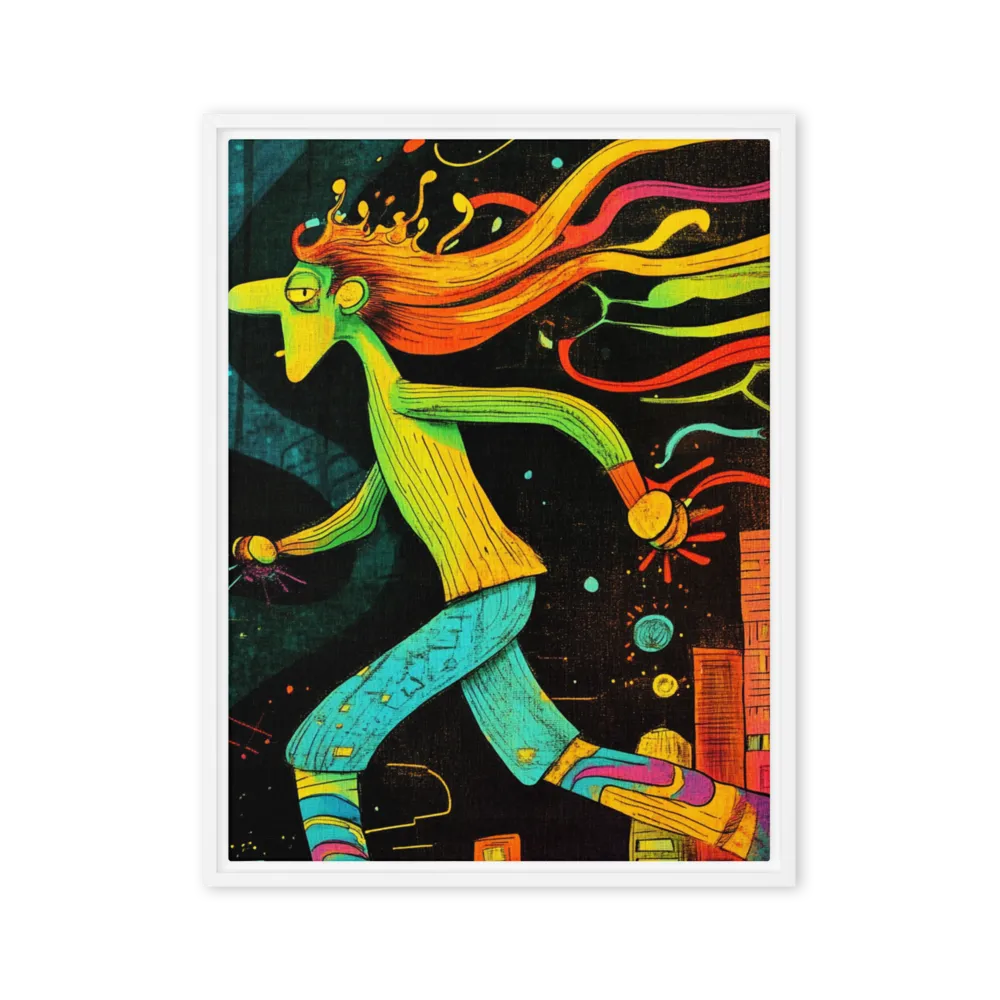 The Midnight Dash 
 Poster with Black Frame | 16″x 20″