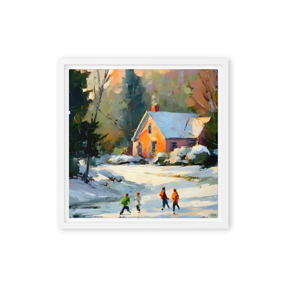 Winter's Golden Glow 
 Poster with White Frame | 12″x 12″