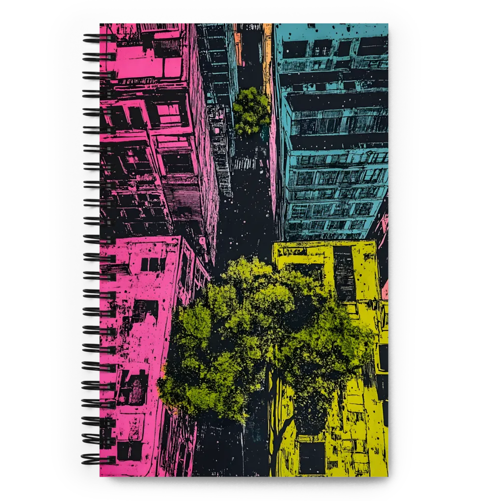 Chromatic Cityscape Overhead 
 Spiral Notebook | 140 pages
