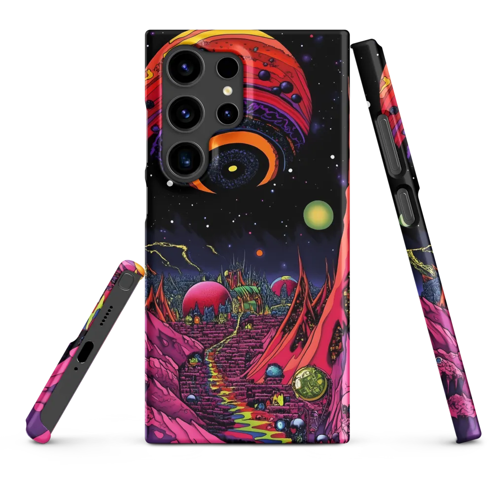 Surreal Alien Landscape with Colorful Planets | Phone Case