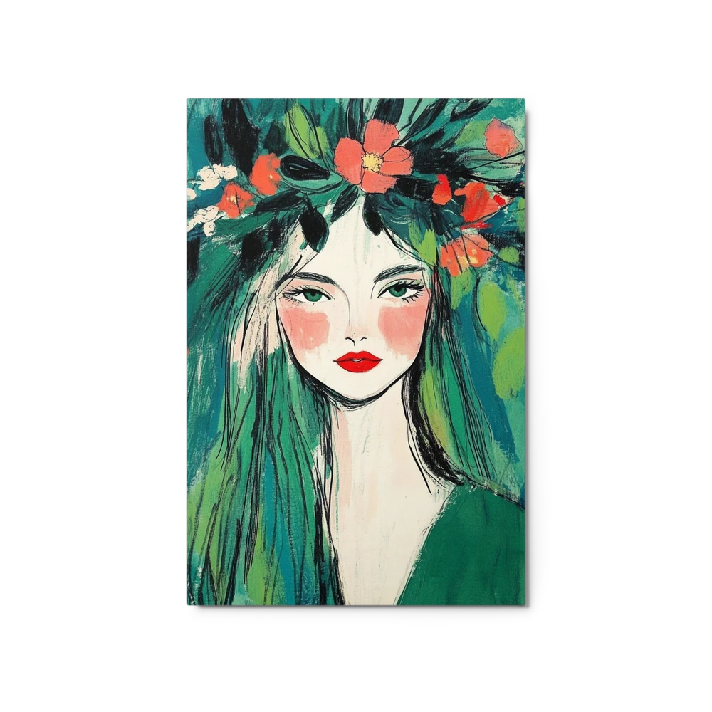 Verdant Bloom Portrait | Art Print
