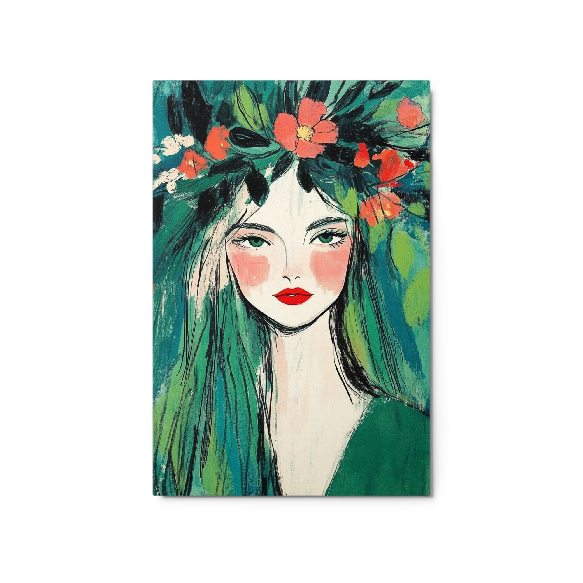 Floral Crown Woman Portrait