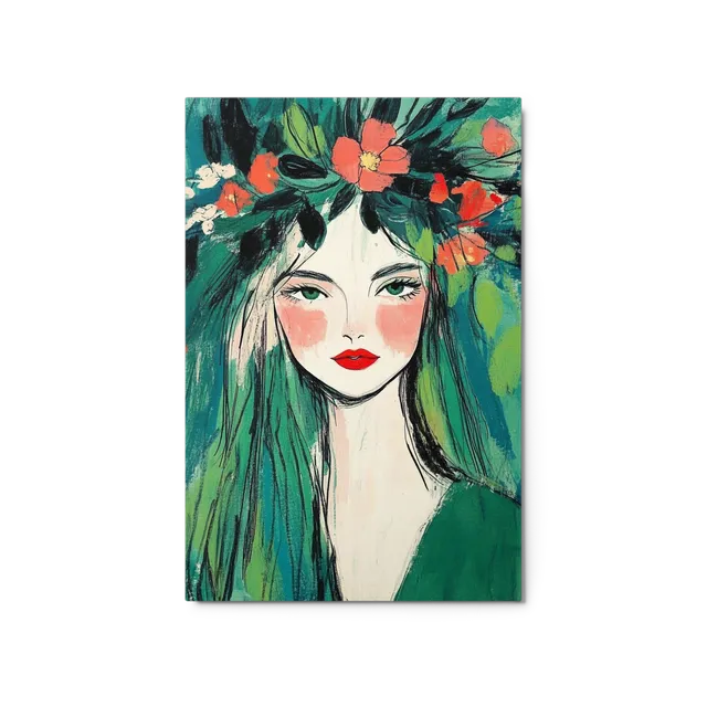 Verdant Bloom Portrait | Art Print