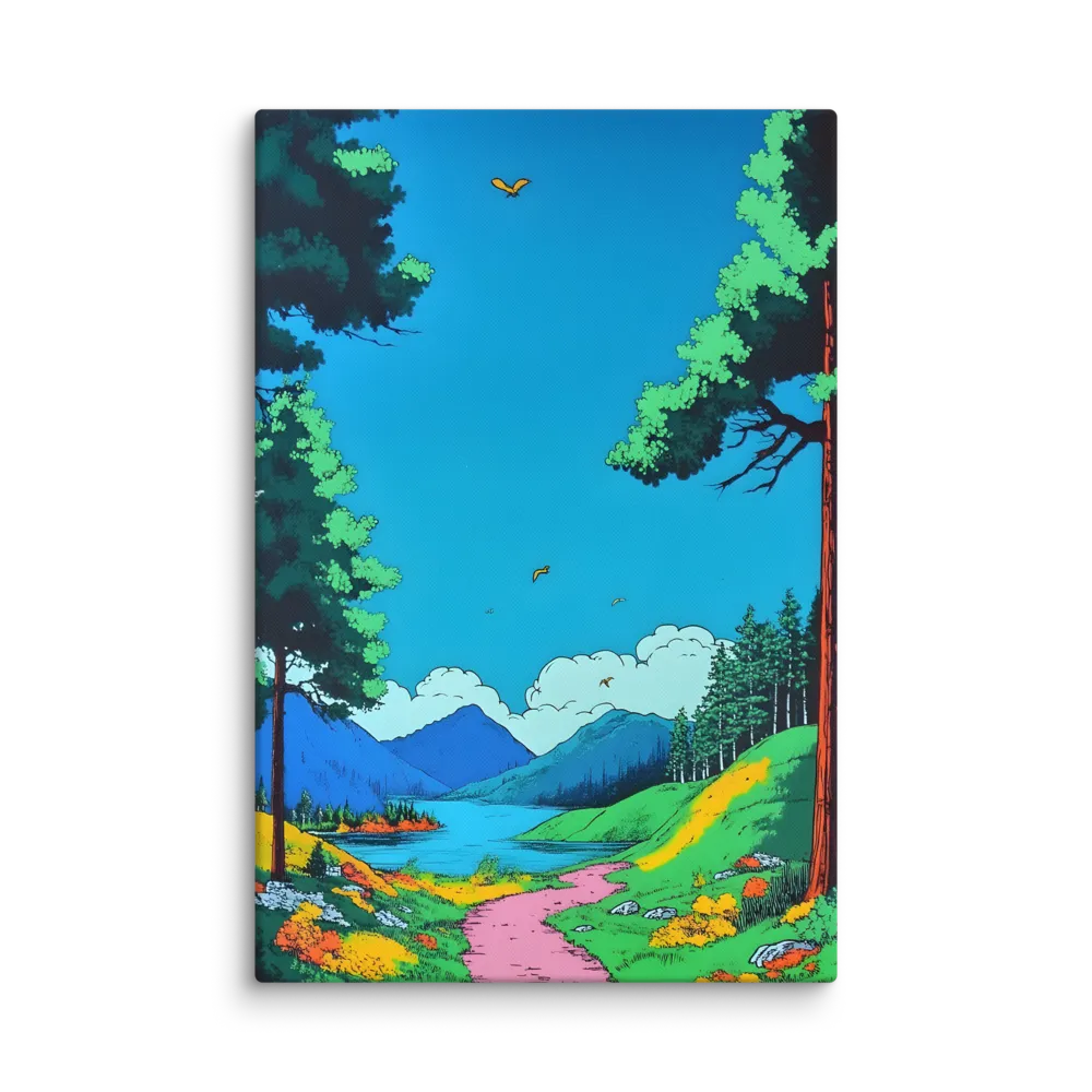 Vibrant Forest Path 
 Canvas | 32″x 48″