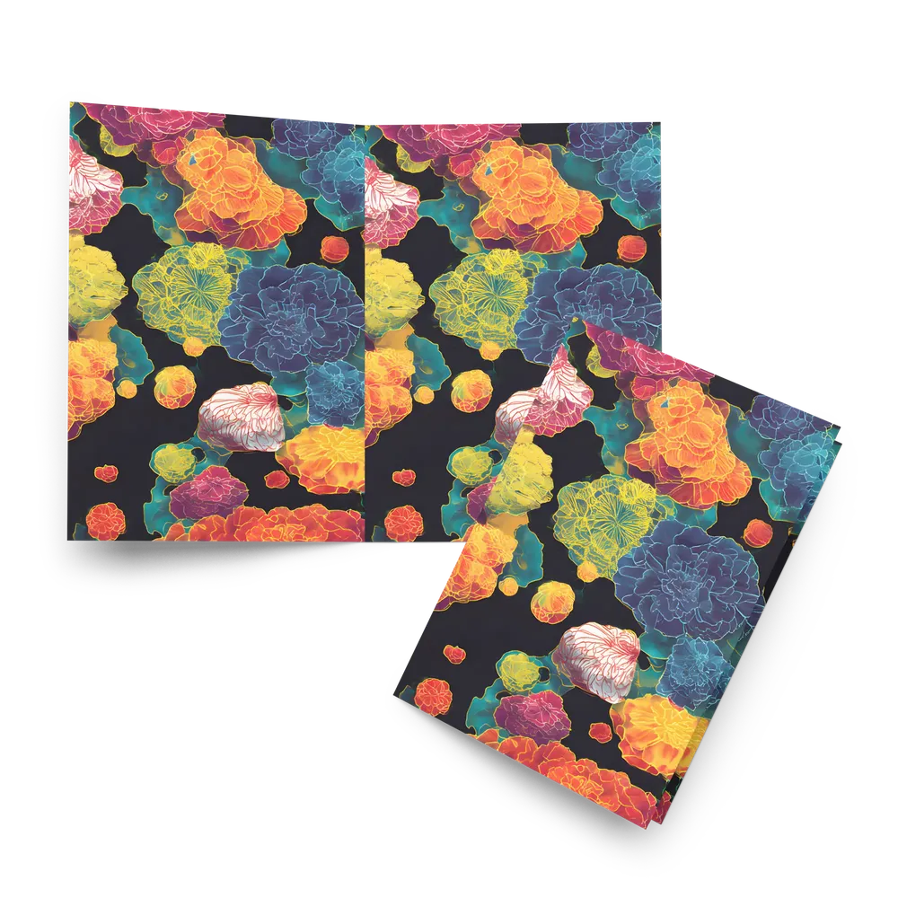 Neon Peony Tapestry | Greeting Card | 5″×7″