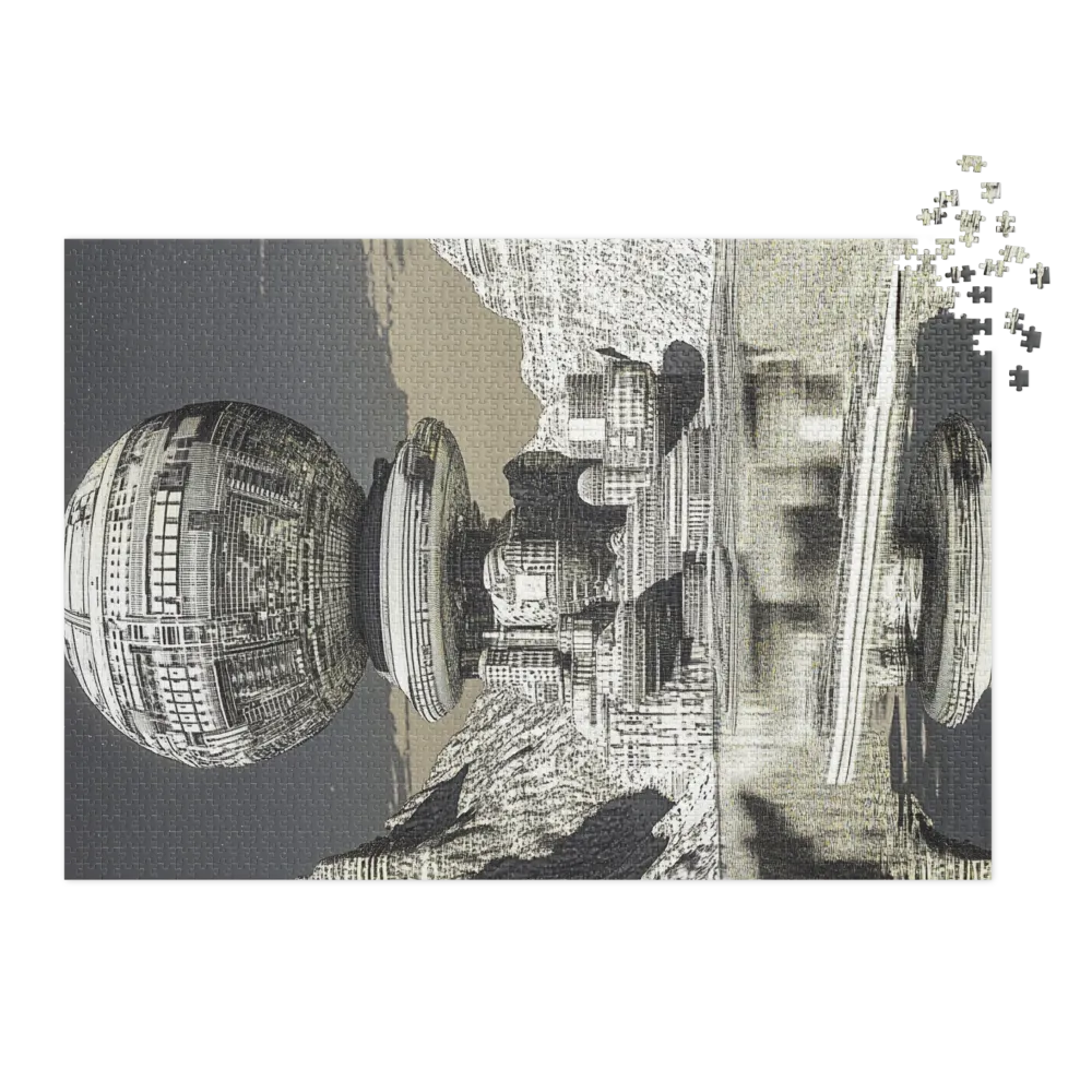 Futuristic City with Floating Sphere