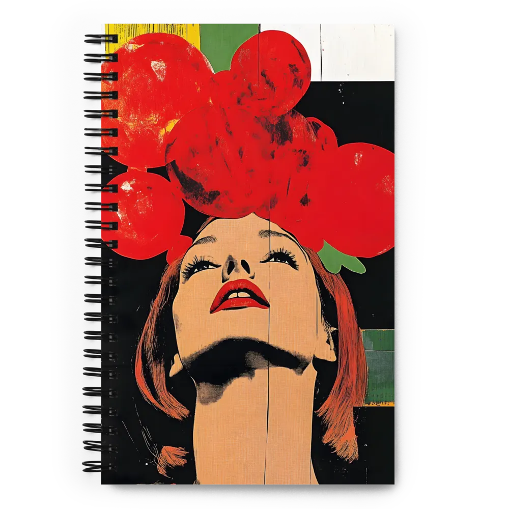 Pop Art Woman with Red Fruit Headpiece 
 Spiral Notebook | 140 pages