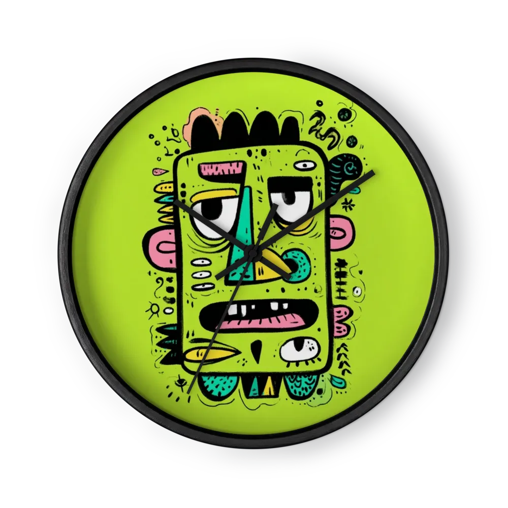 Lime Monster Portrait | Wall Clock