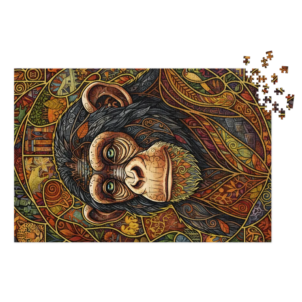 Stained-Glass Chimpanzee